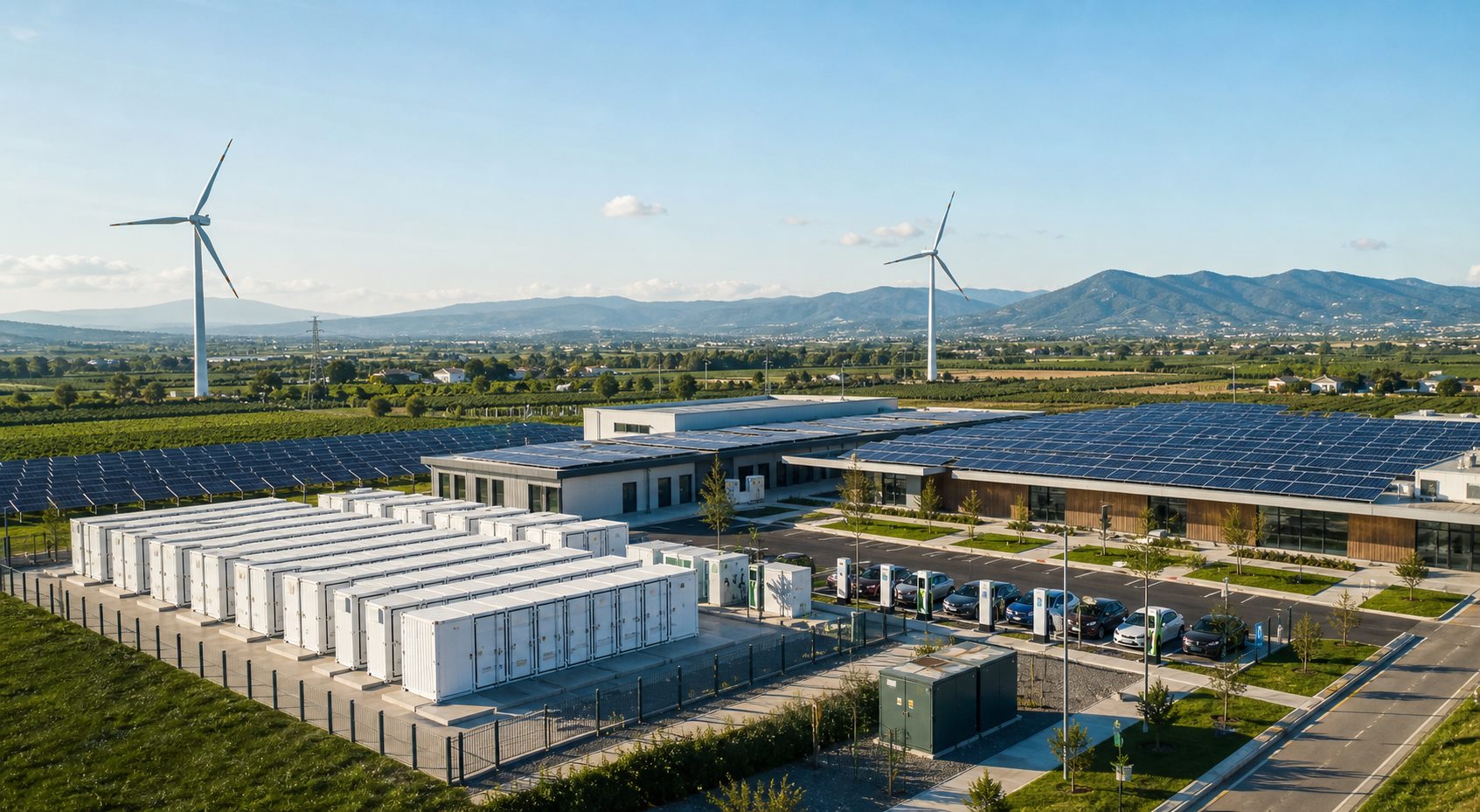 Hub energetico con fotovoltaico, batterie e ricarica elettrica